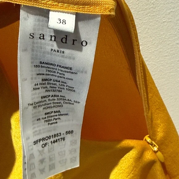 Sandro Yellow Slip Rouched Dress - Picture 5 of 6
